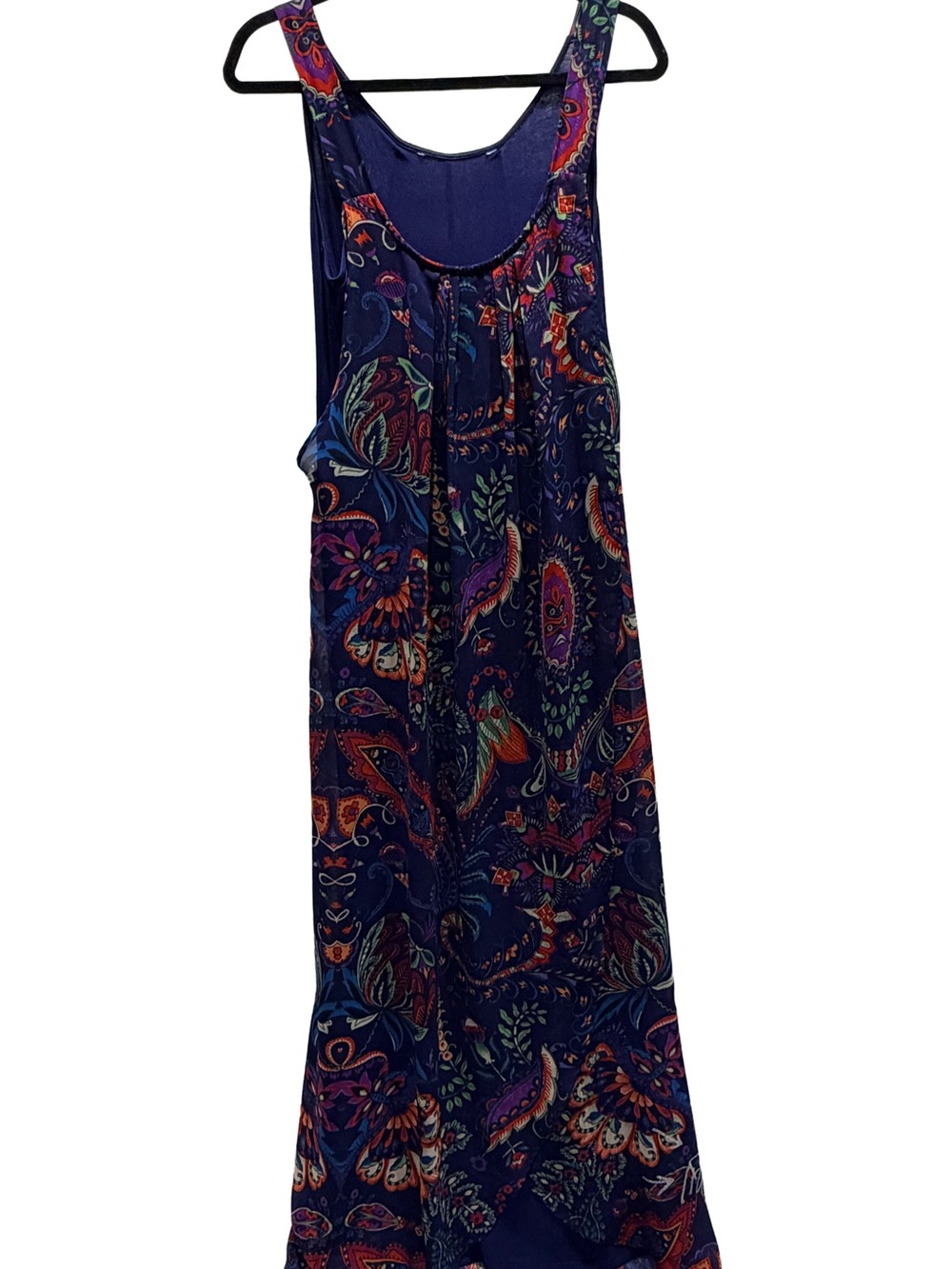Desigual Paisley Sleeveless Purple / Blue Multicolor, Flowy Dress - Size Large